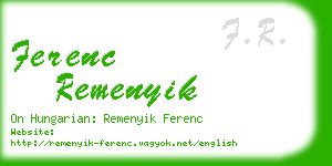 ferenc remenyik business card